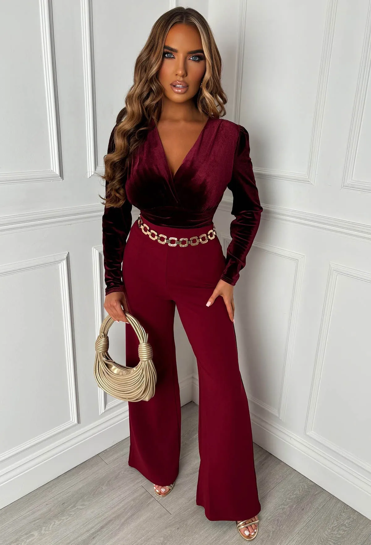 Keep It Luxe Burgundy Velvet Plunge Bodysuit