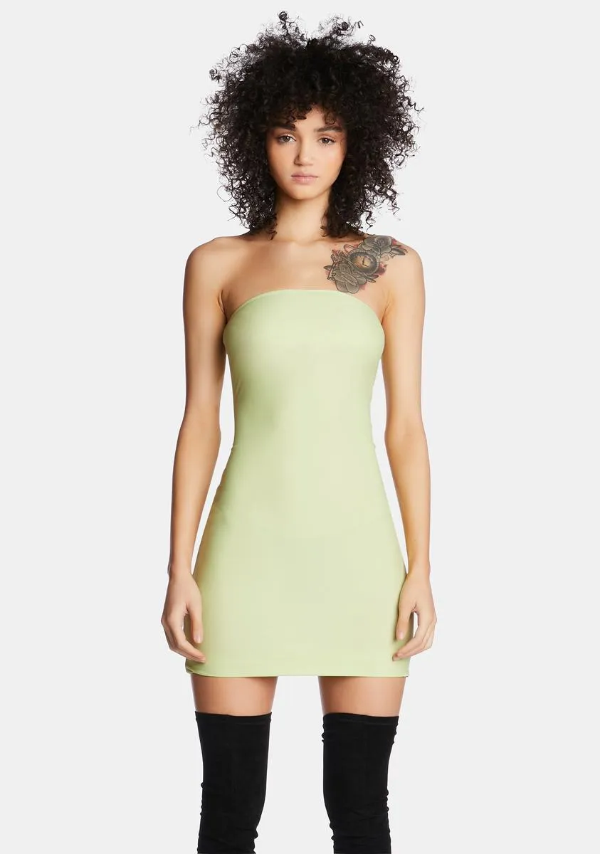 Lime Future Starts Slow Tube Mini Dress