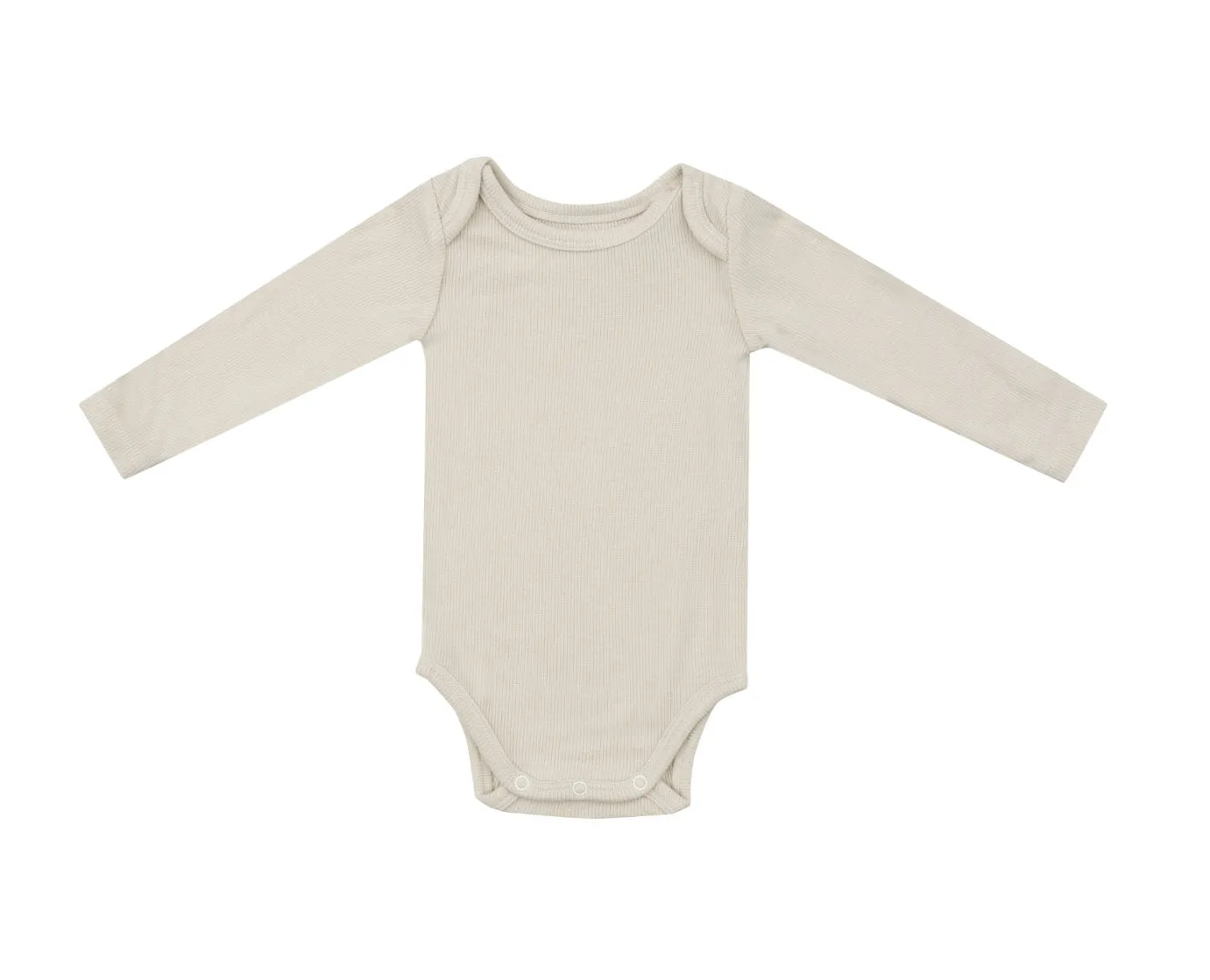 Long Sleeve Ribbed Bodysuit- Solid Birch