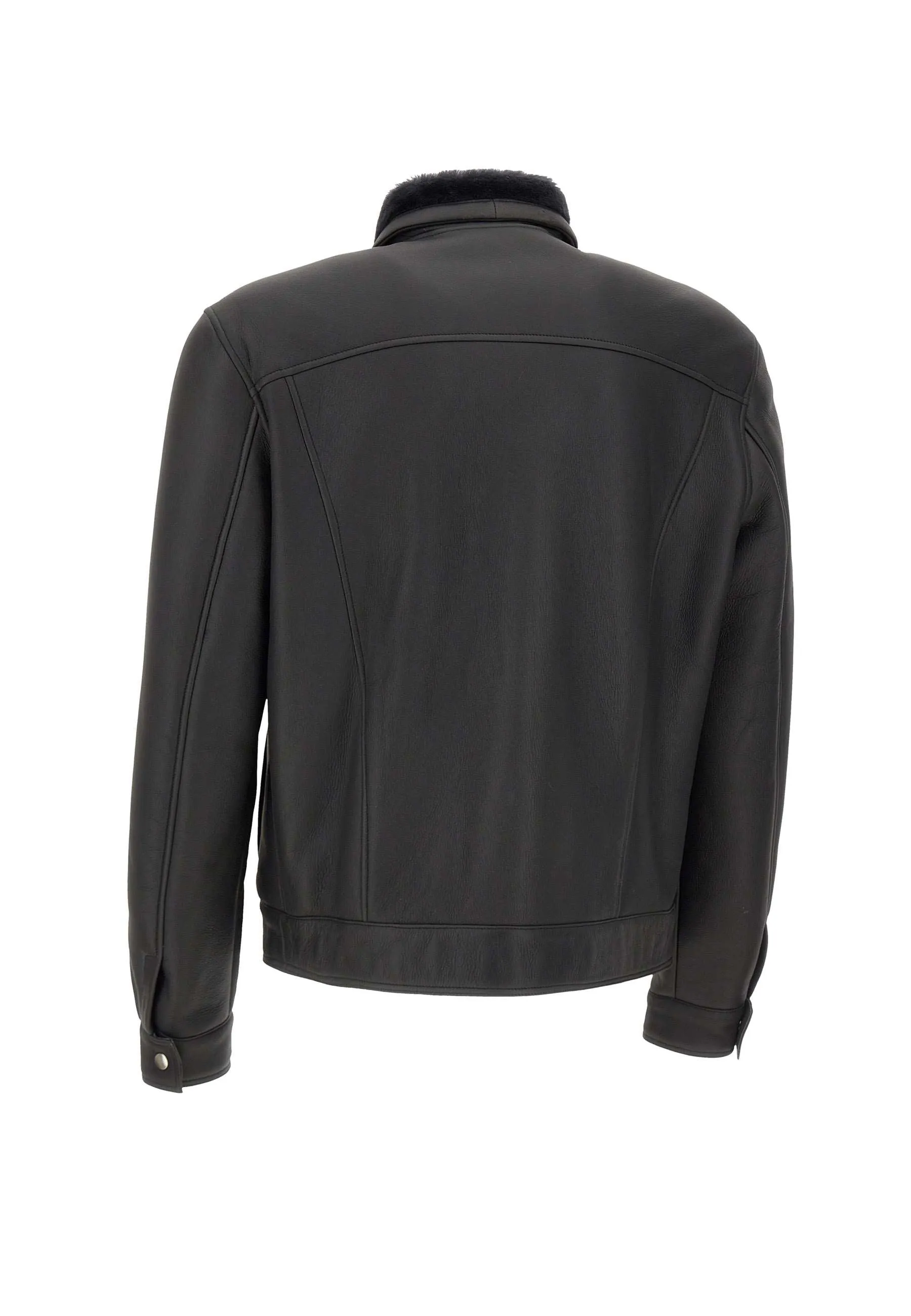 Men's Black Bomber Lambskin Jacket