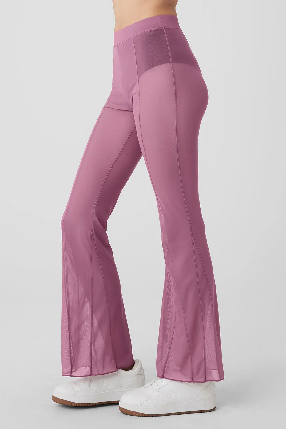 Mesh High-Waist Flicker Pant - Soft Mulberry