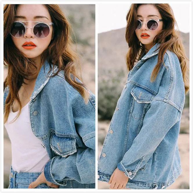 Mid-length winter Harajuku style BF jacket denim jacket