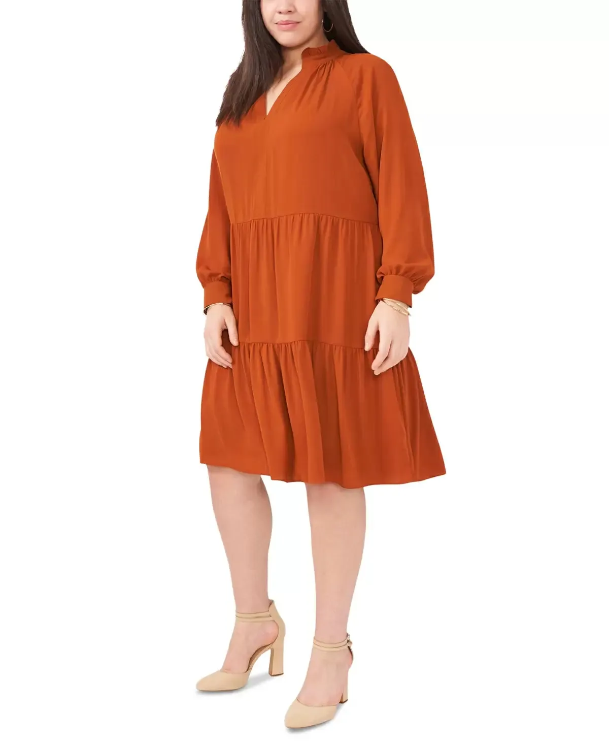 MSK Plus Size Tiered Dress