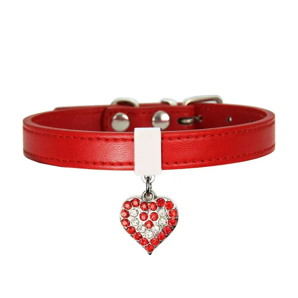 New Cute Pet Peach Heart Pet Collar