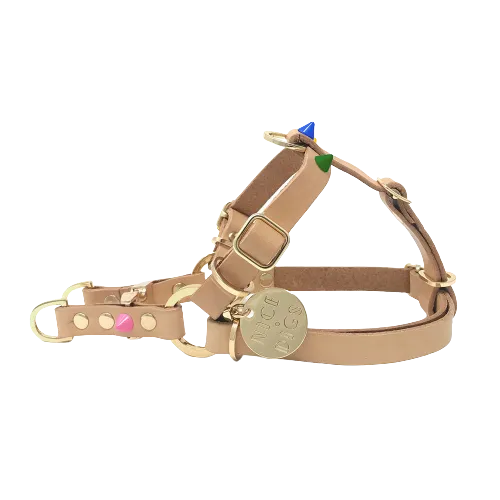 Nice Digs Spike Leather Harness Memphis Tan