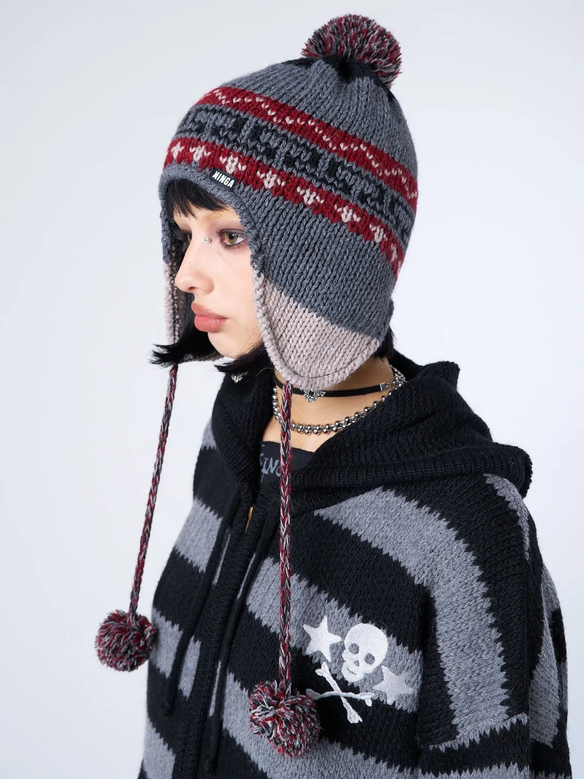 Noah Patterned Tie Knit Hat