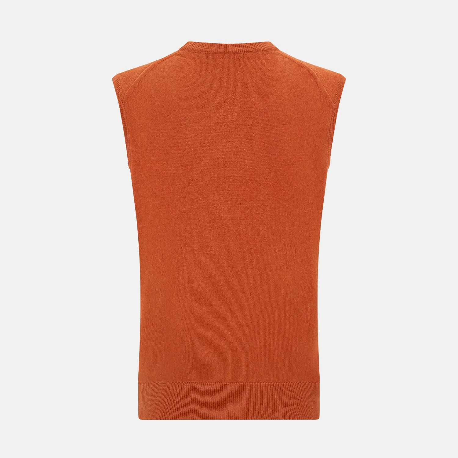 Orange Cashmere V-Neck Vest