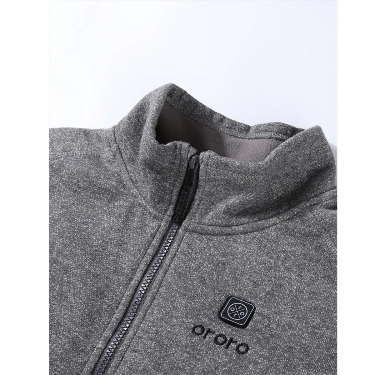 Ororo Mens 3 Zone Fleece Heated Jacket - Flecking Grey