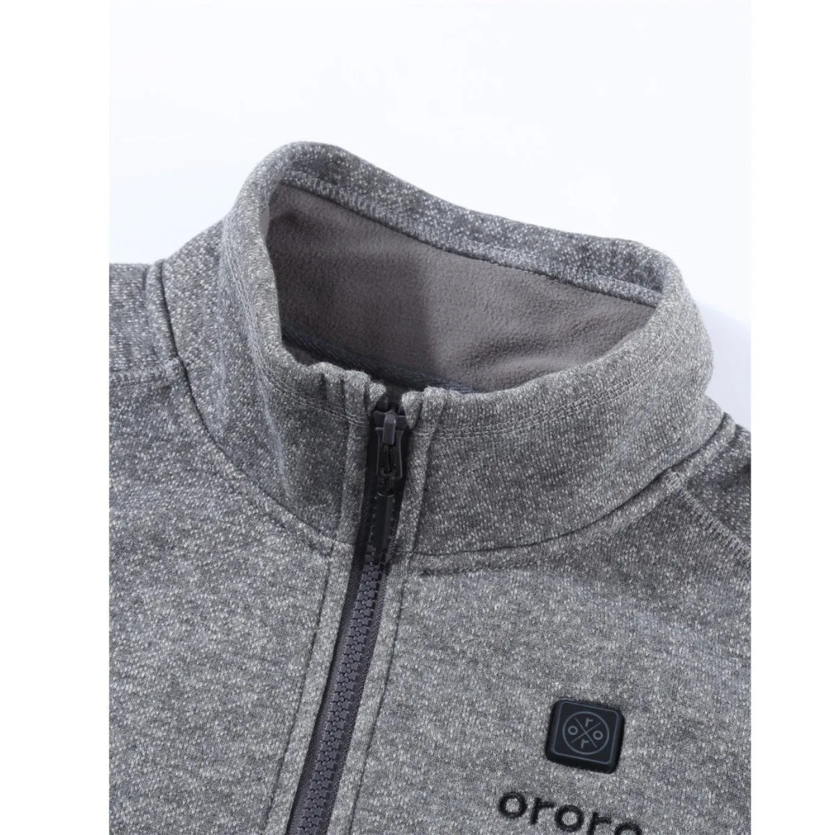 Ororo Women's 3 Zone Heated Full Zip Fleece Jacket - Flecking Grey