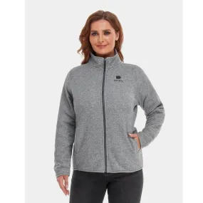 Ororo Women's 3 Zone Heated Full Zip Fleece Jacket - Flecking Grey