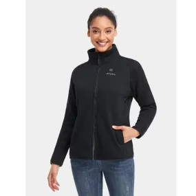 Ororo Women's Heated Full Zip Fleece Jacket - Black