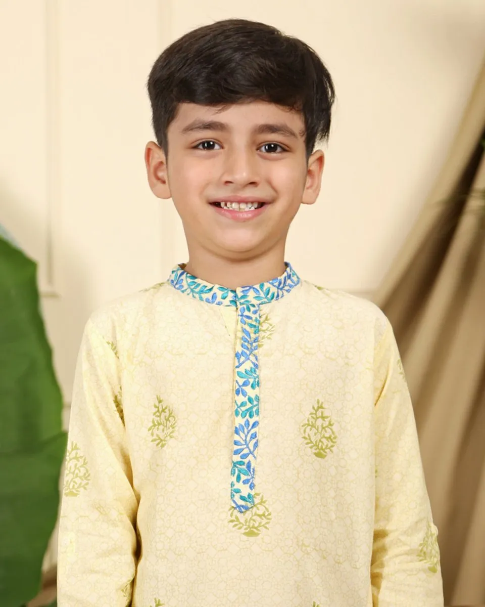 Panna Boys Hand-Block Printed Ethnic Cotton Kurta