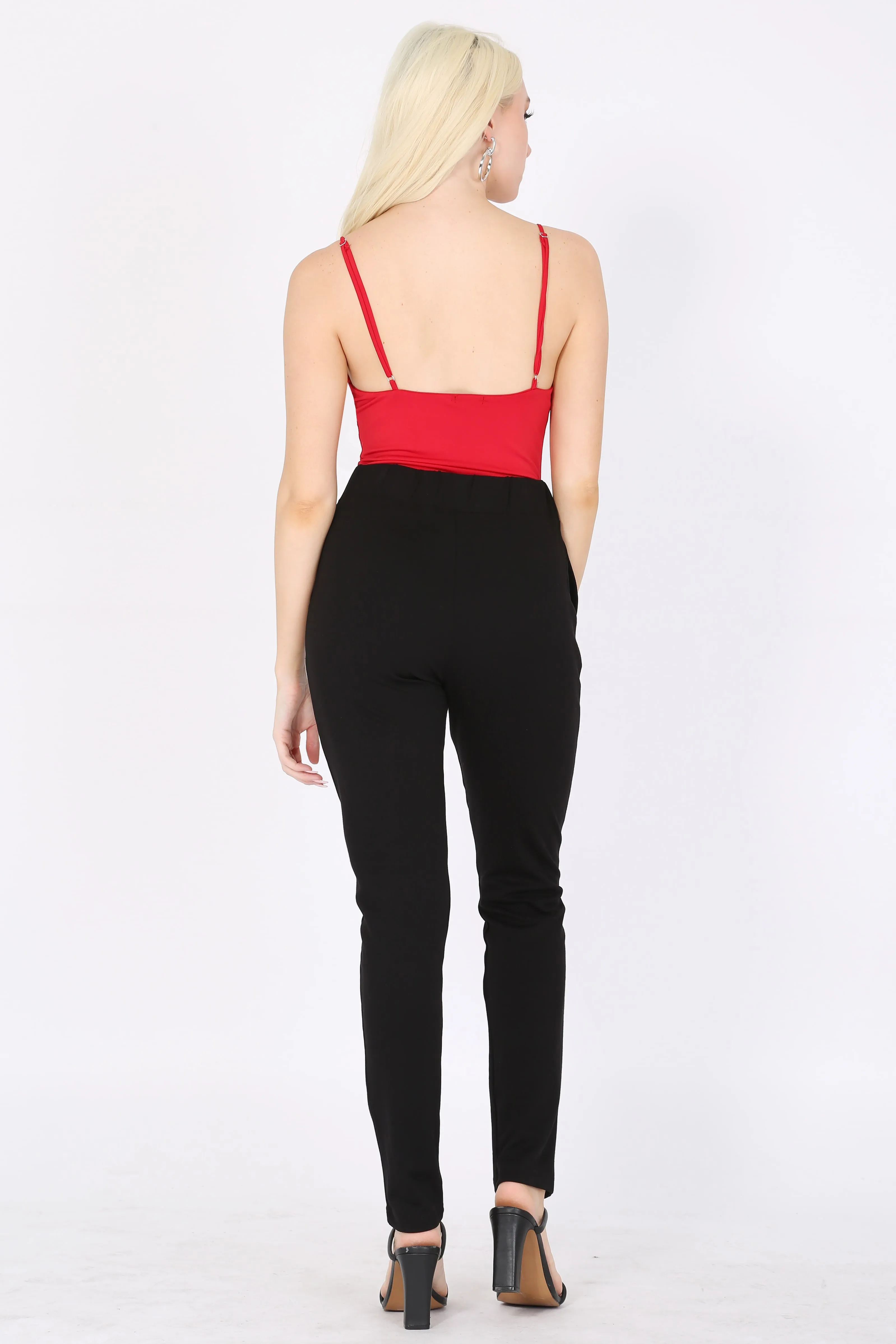 Pants High Waist  with pockets and  front zipper