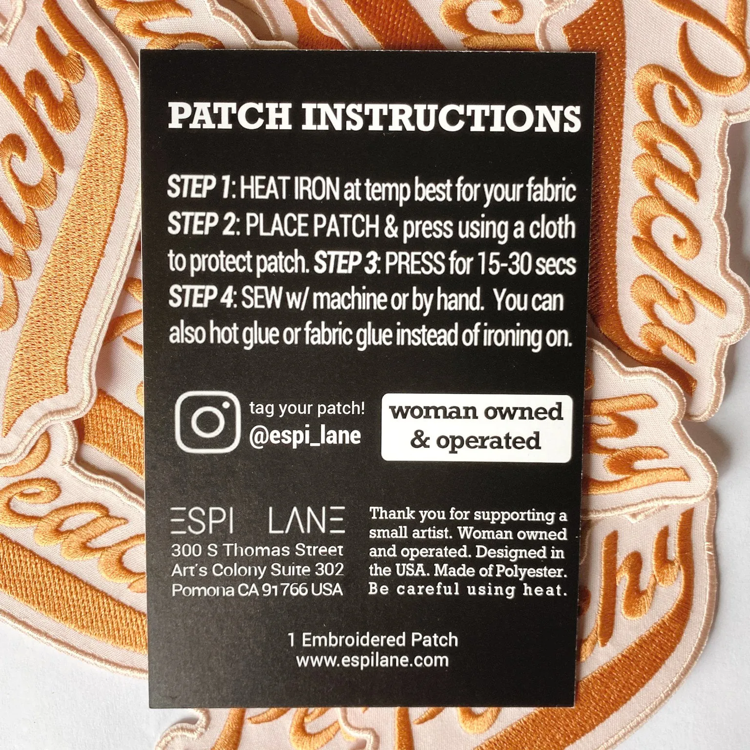 Peachy Iron On Patch