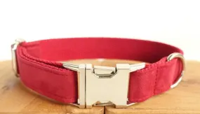 Premium Red Polyester Leash and Collar Set