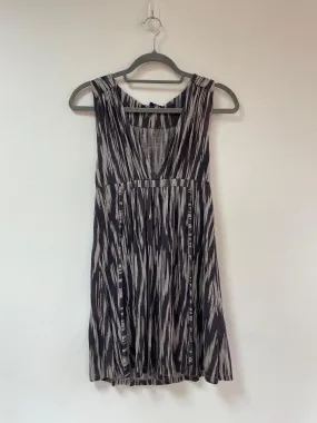 Purple and grey stripe babydoll mini dress, French Connection, Size 8