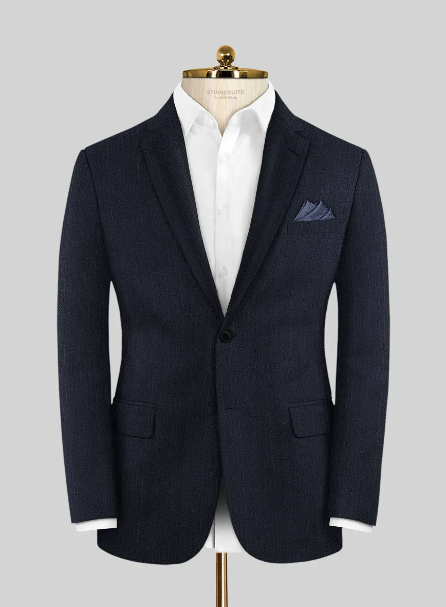 Reda Cashmere Blue Stripe Wool Jacket