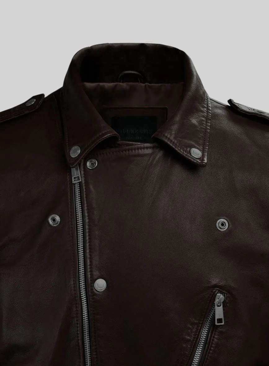 Revolt Brown Biker Leather Jacket