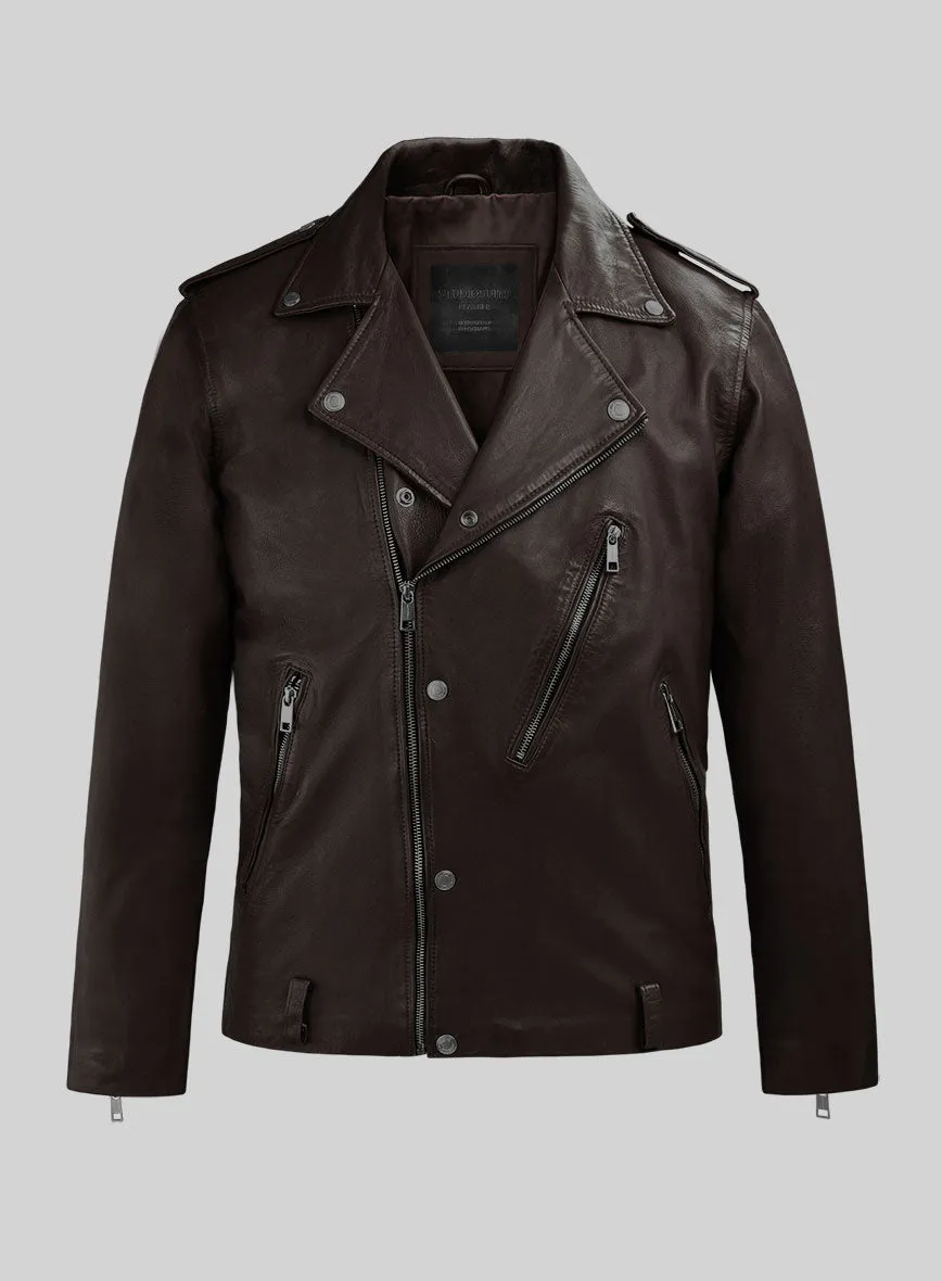 Revolt Brown Biker Leather Jacket