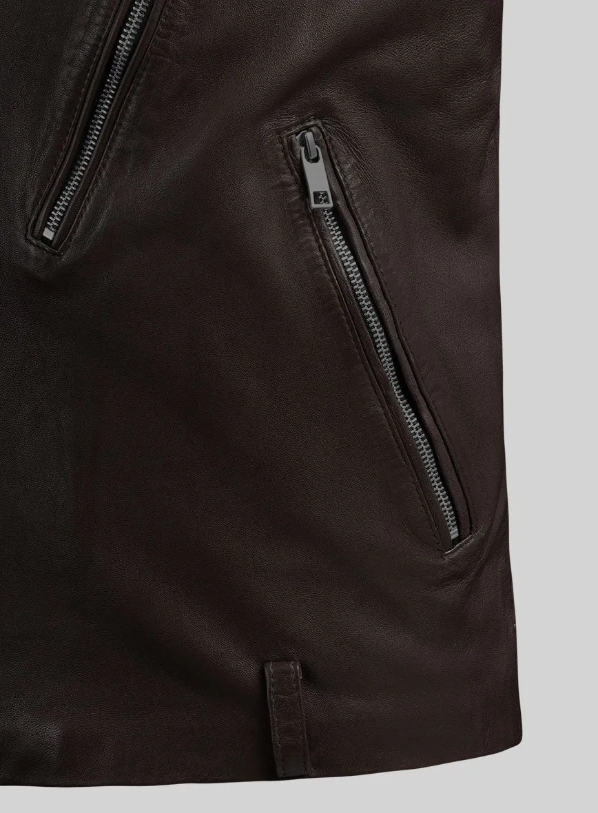 Revolt Brown Biker Leather Jacket