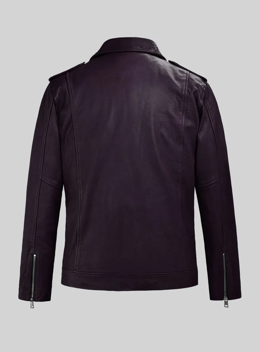 Revolt Purple Biker Leather Jacket