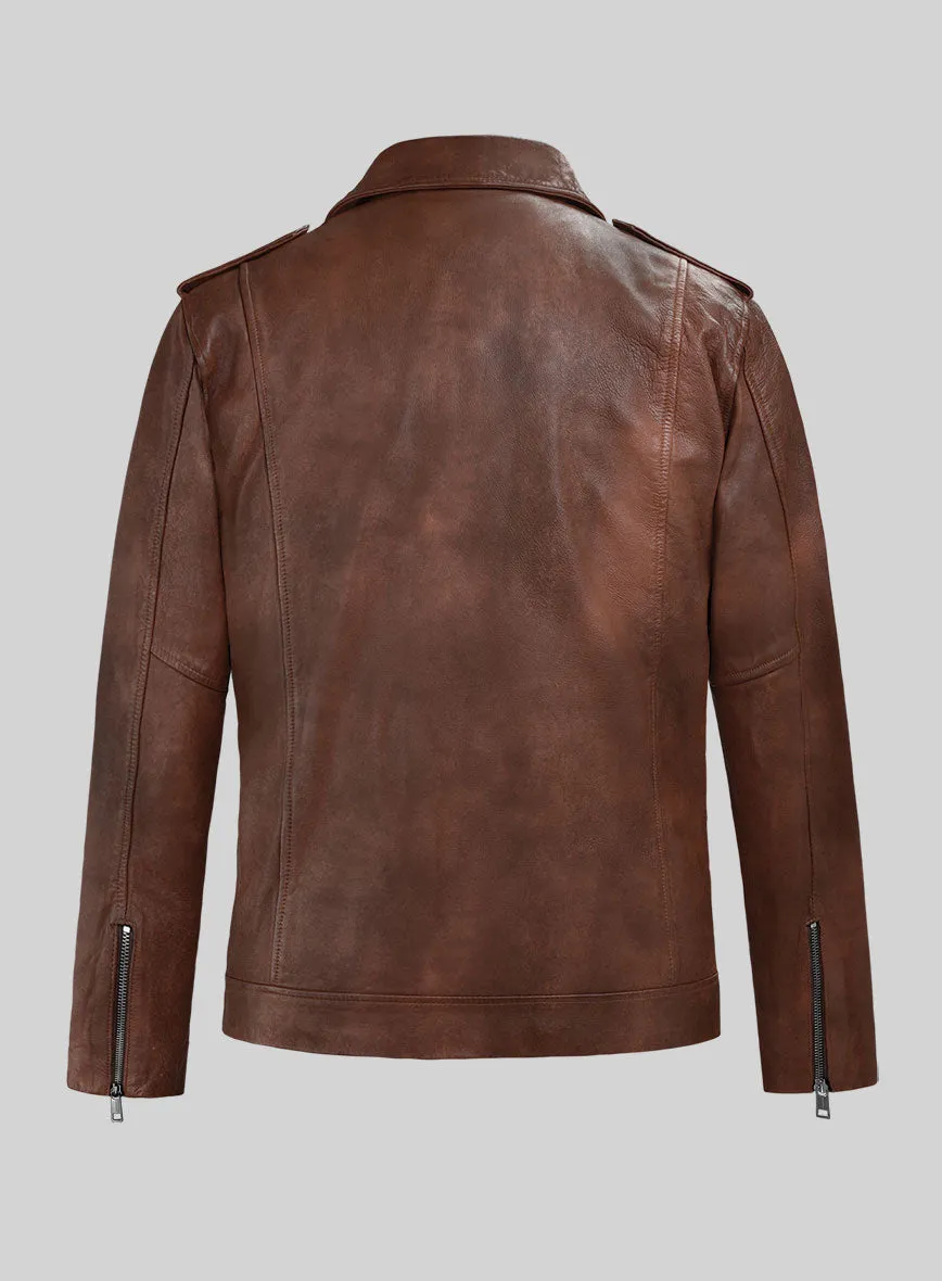 Revolt Spanish Brown Biker Leather Jacket