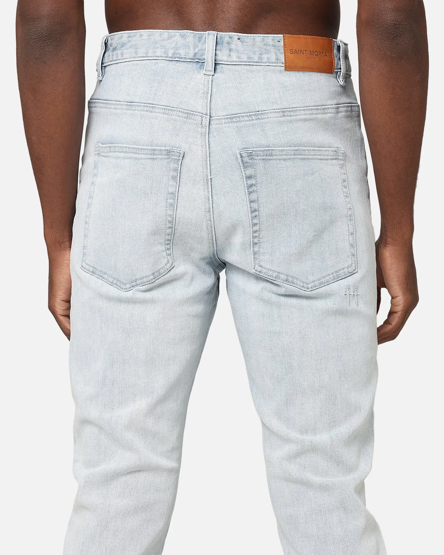 Saint Morta Tapered Denim Jeans Light Blue Denim