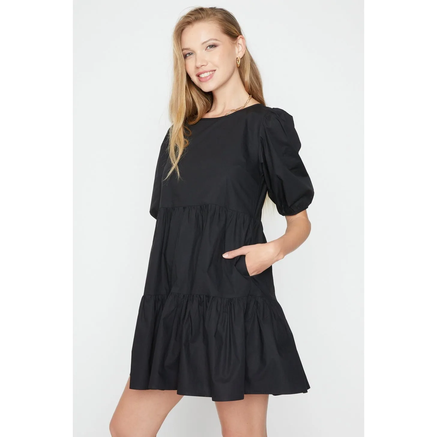 Sans Souci Poplin Tiered Mini Dress