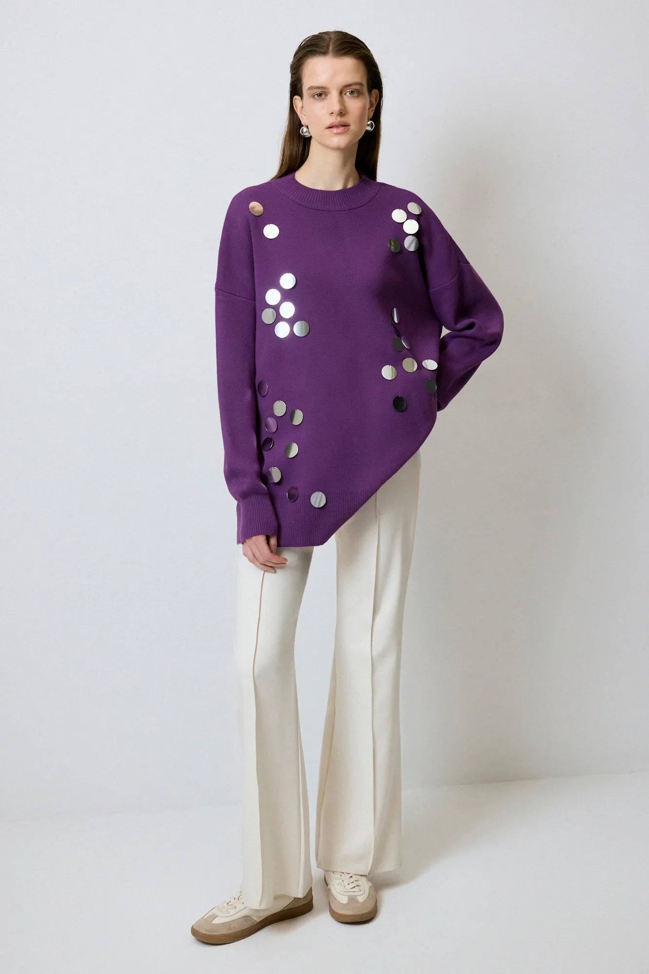 SEQIN DETAILED KNIT SWEATER