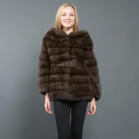 Silvery Russian Sable Long Jacket