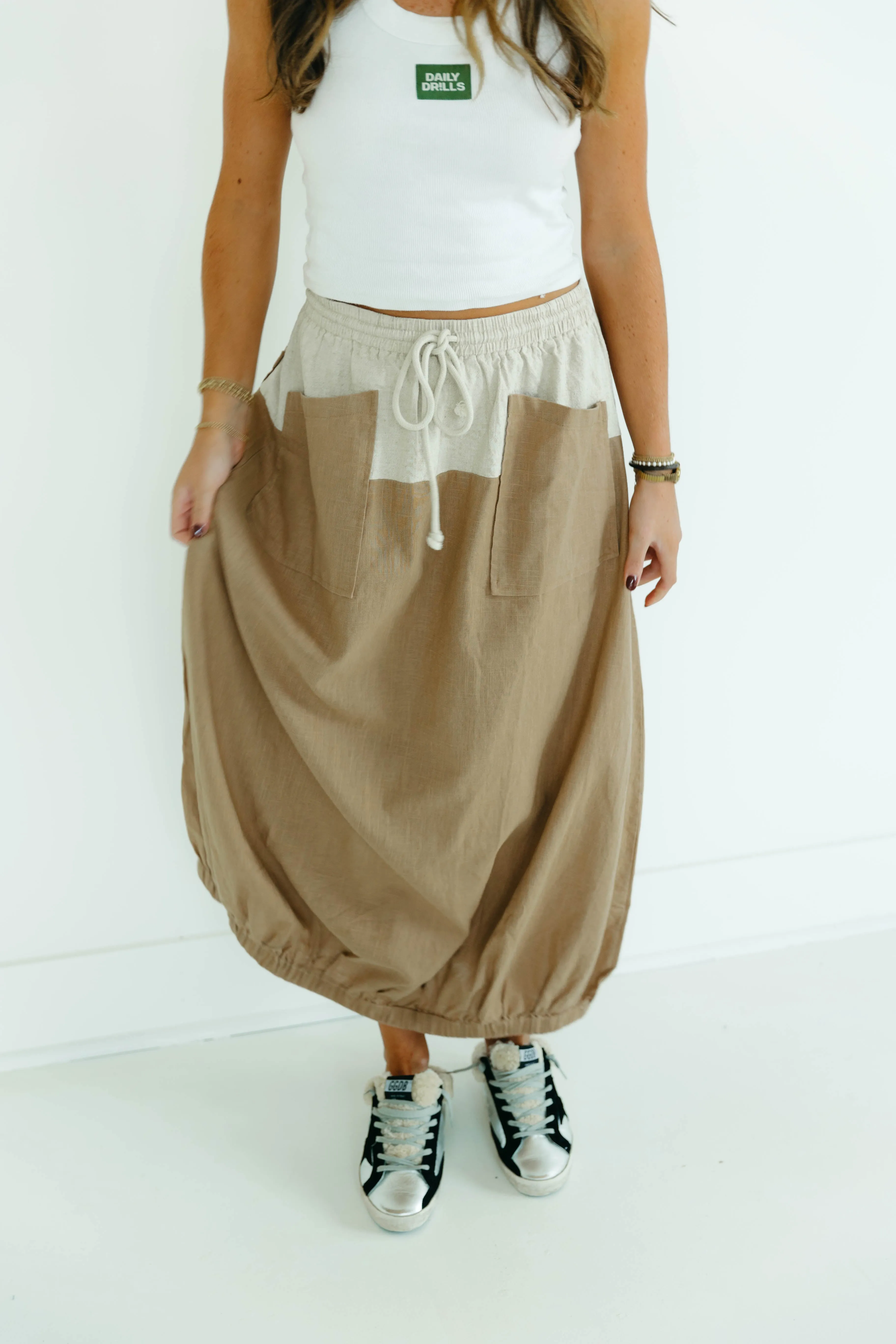 Skylar Maxi Skirt/Dress - Taupe