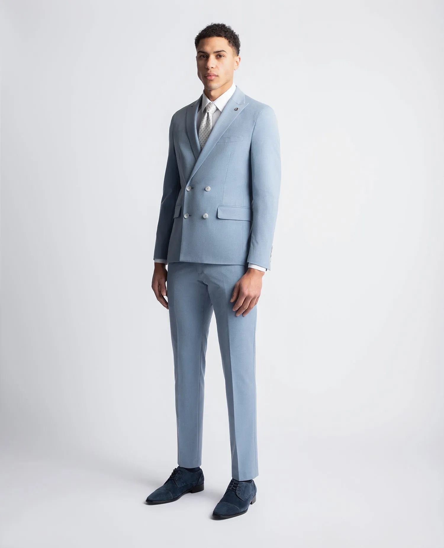 Slim Fit Stretch Double Breasted Suit