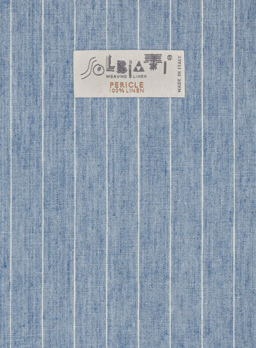 Solbiati Light Blue Stripe Linen Jacket