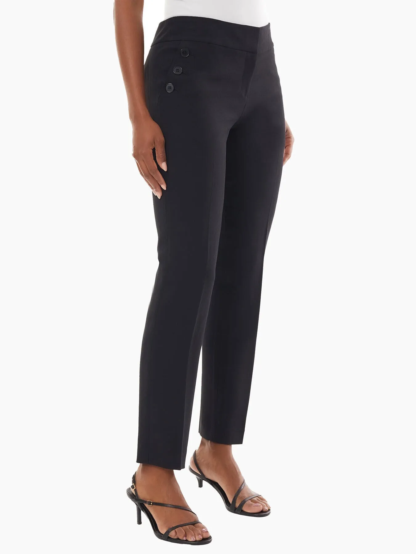 Stretch Crepe Slim Leg Sailor Pant