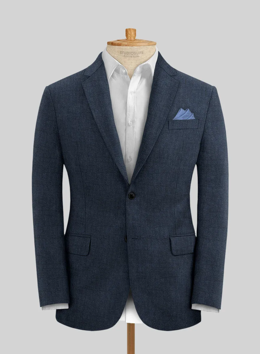 Stylbiella Spring Dark Blue Linen Jacket