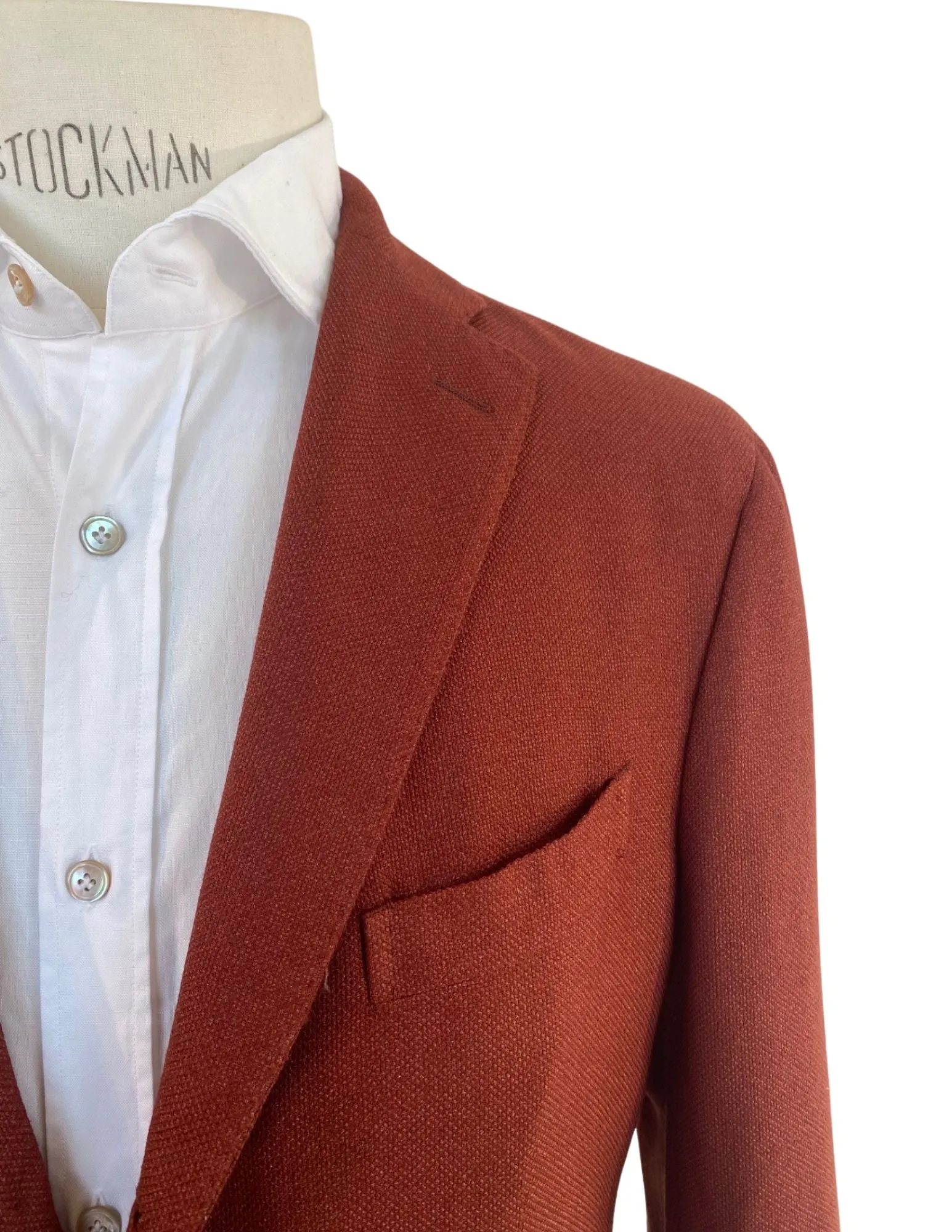 Textured Wool K-Jacket | Burnt Orange