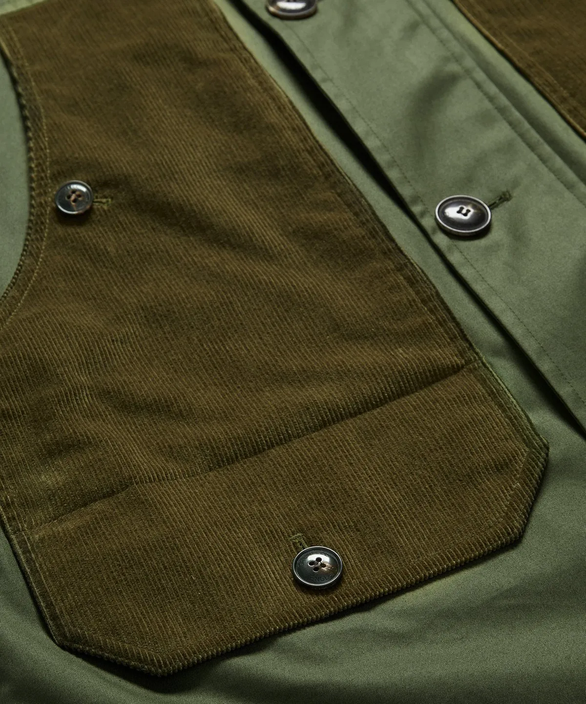 The Countryman in Grenfell Cloth Green and Corduroy