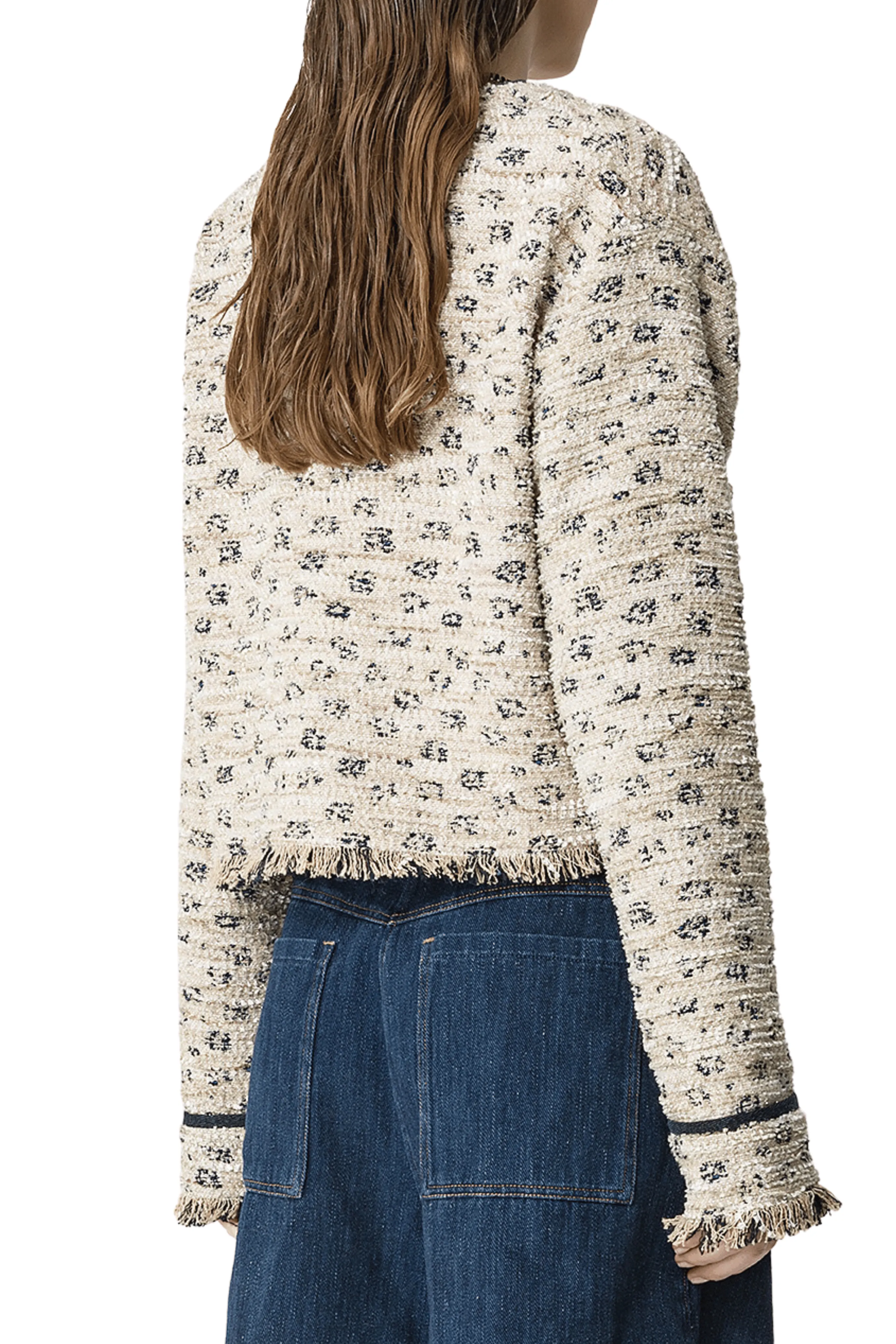 Tweed Jacquard Cropped Jacket