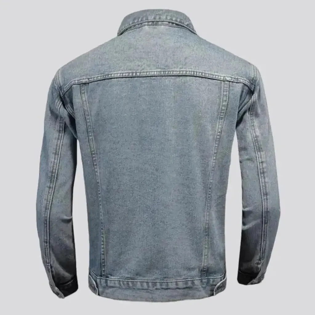 Vintage slim men's denim jacket