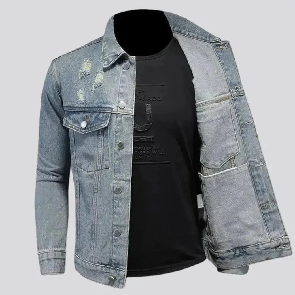 Vintage slim men's denim jacket