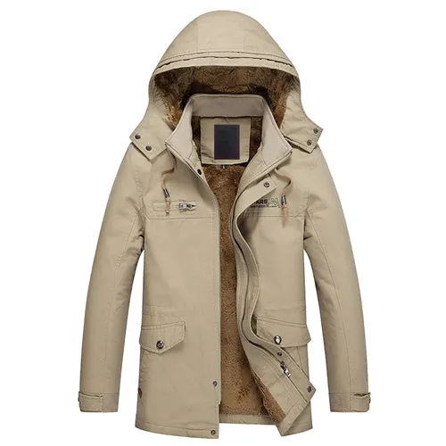 Warm Winter Windbreaker Cotton Hooded Jacket