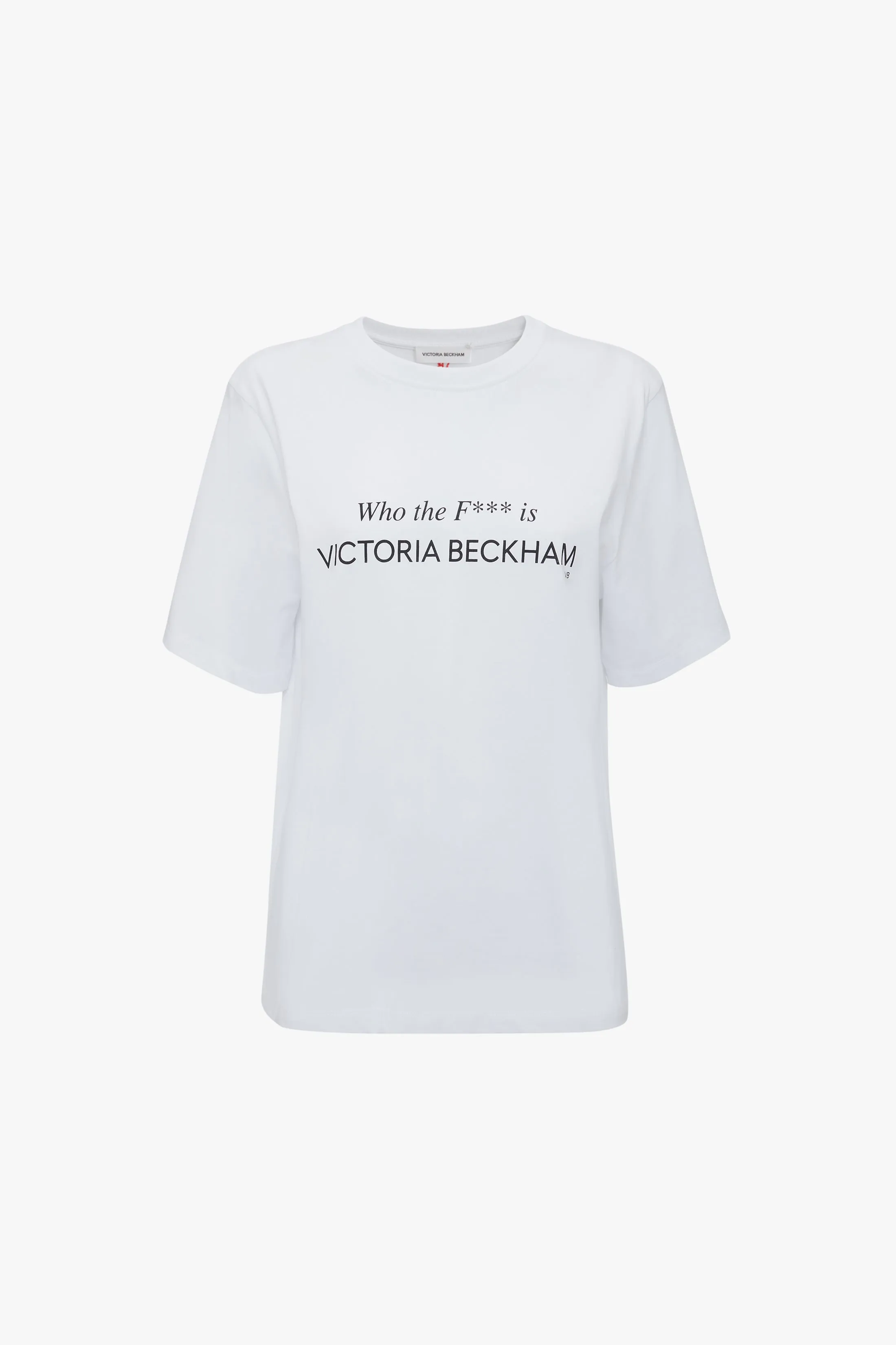 'Who The F*** Is Victoria Beckham' Slogan T-Shirt In White